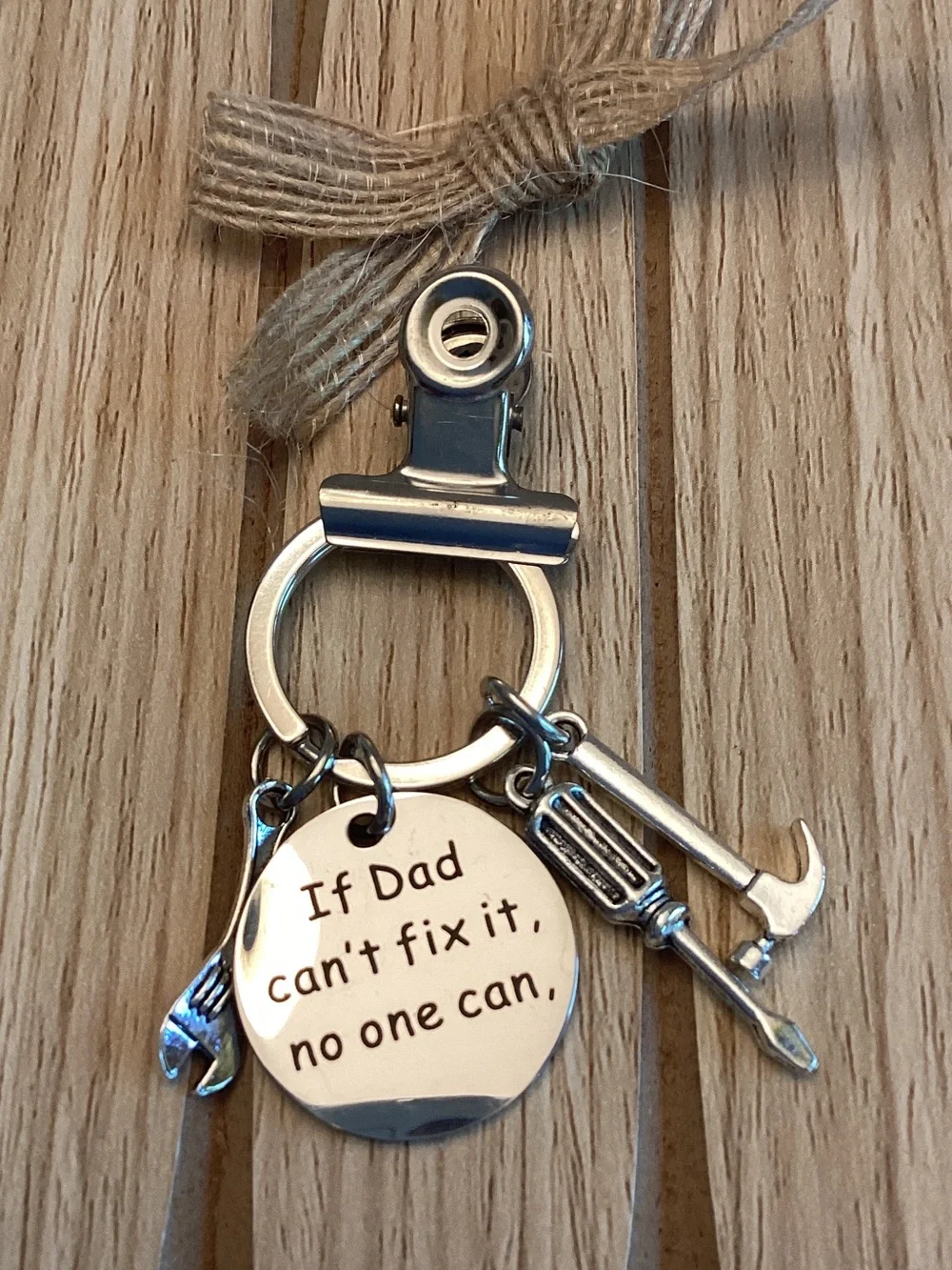 💕5/25💕Dad Tool Keychain Charm - Silver